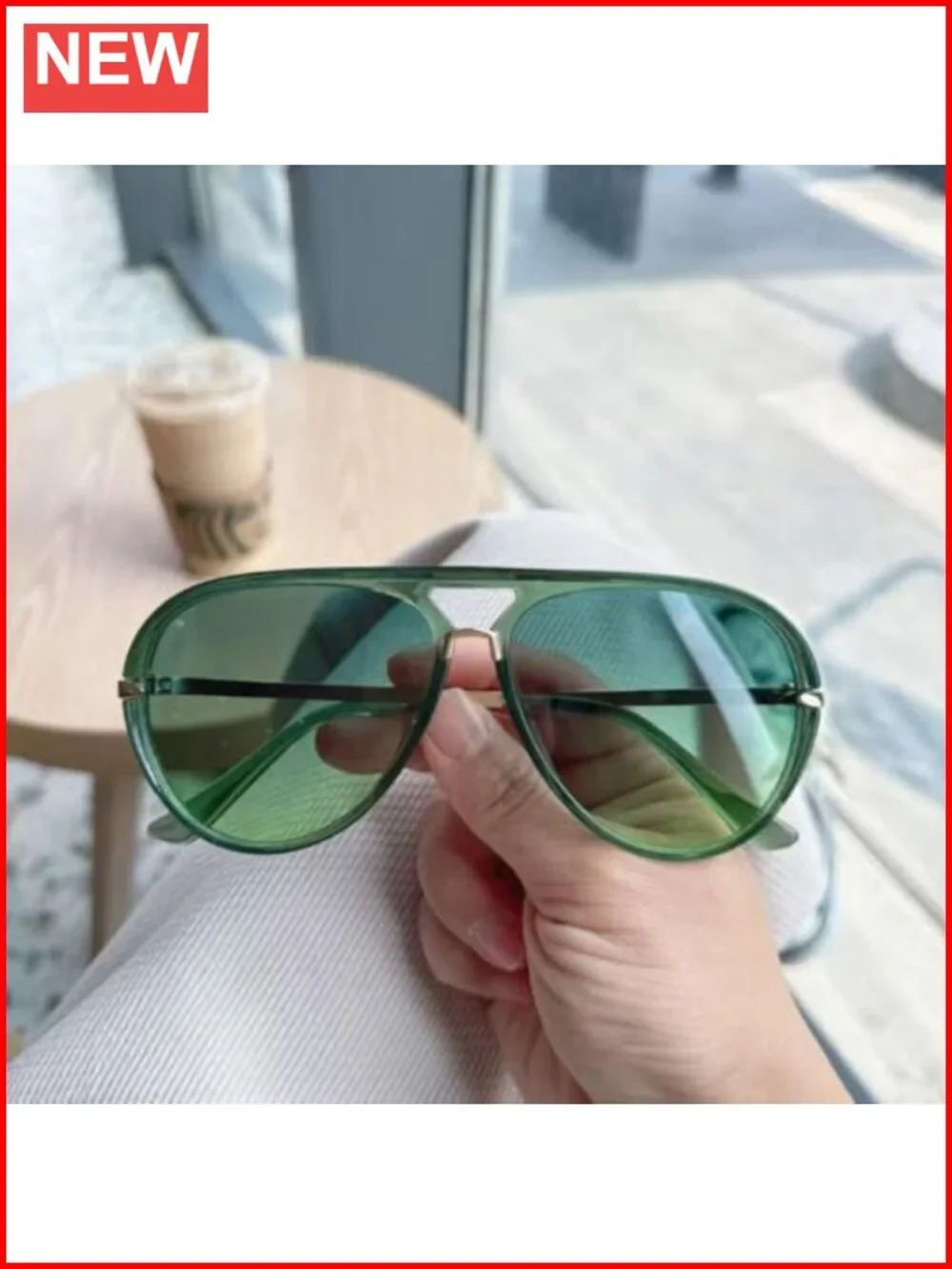 Retro Oversized Aviator Sunglasses with UV400 Protection for Women Men